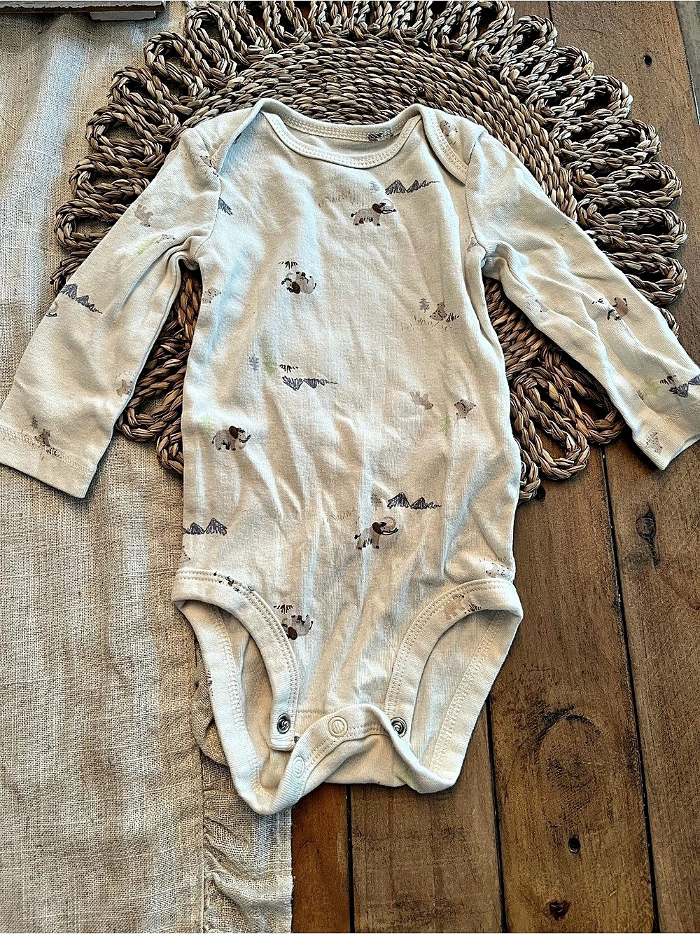 Carter's Woolly Mammoth onesie Baby 6M